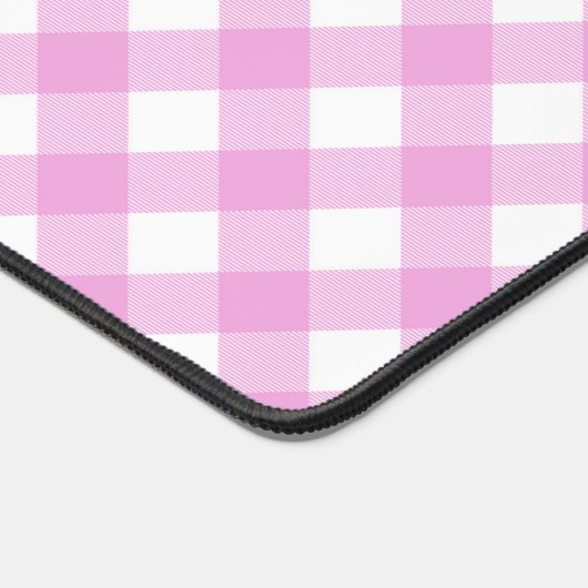 Pastellrosa und Weißglut Kariert Schreibtischunterlage (Ecke)
