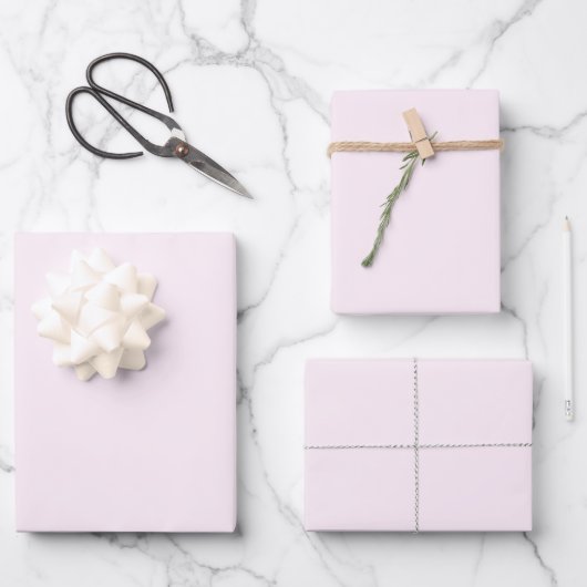 Pastellrosa Uni  Geschenkpapier Set (Vorderseite)