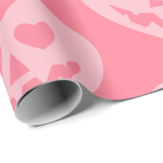 Pastellrosa-Valentin-Creepin Geschenkpapier (Rolleneckpunkt)