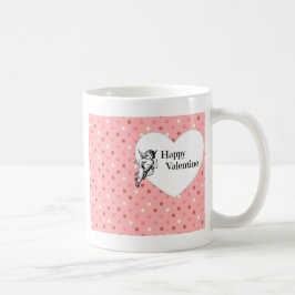 Pastellrosa Valentinherz Kaffeetasse