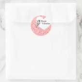 Pastellrosa Valentinherz Runder Aufkleber (Tasche)