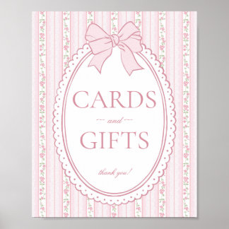 Pastellrosa Vintage Fancy Floral Karte & Geschenke Poster