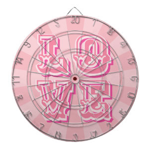 Pastellrosa Vintage LOVE Hübsches Design Dartscheibe