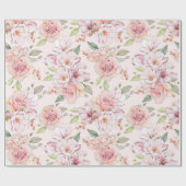 Pastellrosa Vintage Rose Geschenkpapier (Flach)