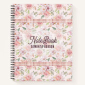 Pastellrosa Vintage Rose nahtlose Muster Notizblock (Vorderseite)