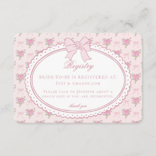Pastellrosa Vintage-verschönerte Floral-Hochzeitsw Begleitkarte