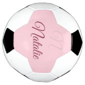 Pastellrosa Vollfarbe mit Monogramm Fußball (Gedreht)