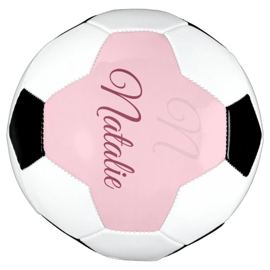 Pastellrosa Vollfarbe mit Monogramm Fußball (Gedreht)