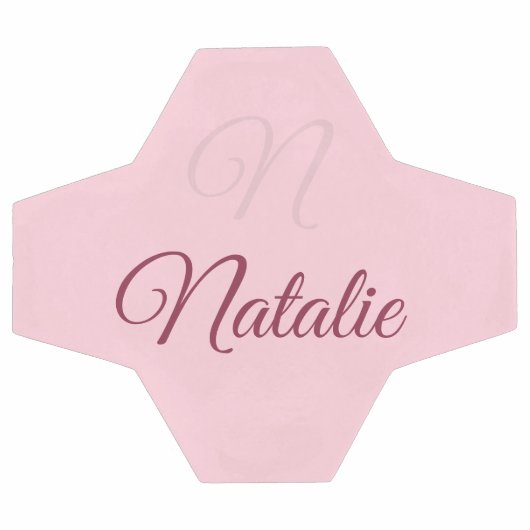 Pastellrosa Vollfarbe mit Monogramm Fußball (Flach)