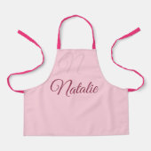Pastellrosa Vollfarbe mit Monogramm Schürze (Vorderseite)