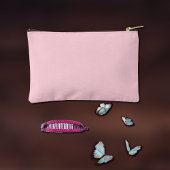 Pastellrosa Vollfarbe mit Monogramm Zubehörtasche
