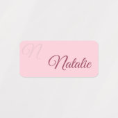 Pastellrosa Vollfarbe personalisiert Etiketten (Design 1)