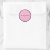 Pastellrosa Vorlage, fancy Rahmen, Runder Aufkleber (Tasche)