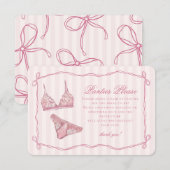 Pastellrosa Wäsche Dusche Slips Bitte Begleitkarte (Vorne/Hinten)