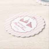 Pastellrosa Wäsche Dusche Spitze Junggesellinnenab Untersetzer (angewinkelt)