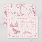 Pastellrosa Wäschegrößen Dusche Bow Begleitkarte (Vorne/Hinten)