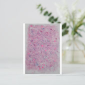 Pastellrosa Wasserfarben-Abstrakt Postkarte (Stehend Vorderseite)