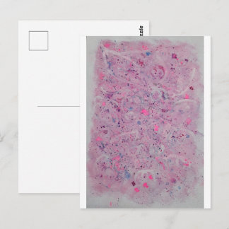 Pastellrosa Wasserfarben-Abstrakt Postkarte