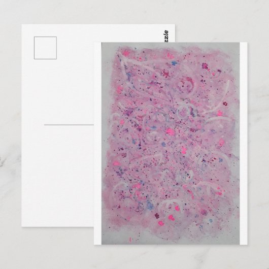 Pastellrosa Wasserfarben-Abstrakt Postkarte (Vorne/Hinten)