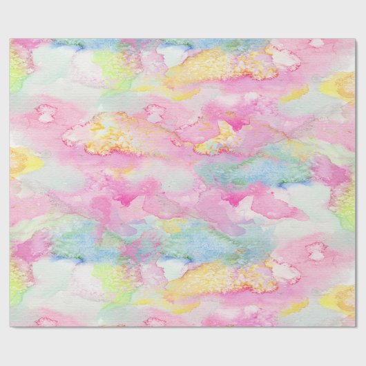 Pastellrosa Wasserfarben Farbe Farbe Farbe Farbe F Geschenkpapier (Flach)