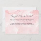 Pastellrosa Watercolor Wash Multi-Foto-Abschluss Ankündigung (Rückseite)