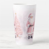 Pastellrosa Weihnachts-Santa Milchtasse (Vorderseite)
