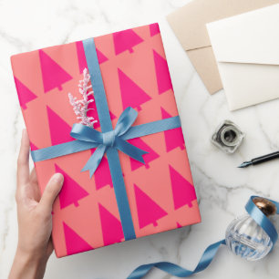 Pastellrosa Weihnachtsbaum Sanftes Warmes Rosa Geschenkpapier