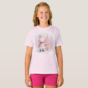 Pastellrosa Weihnachtsmann T-Shirt