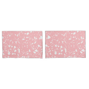 Pastellrosa Weiß Abstrakt Terrazzo Muster Kissenbezug