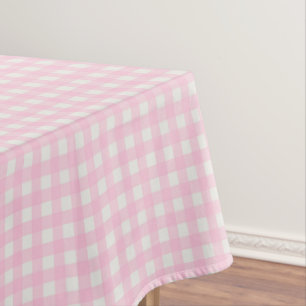 Pastellrosa-weiß kariertes Baby-Shower-Muster Tischdecke
