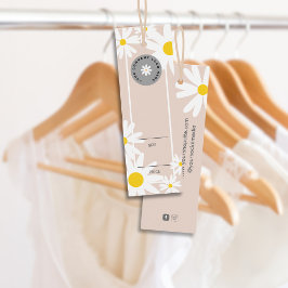 Pastellrosa Weiß Retro Daisy Logo Preis hängen Mar