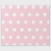 Pastellrosa Weiße Polka-Dosen Geschenkpapier (Flach)