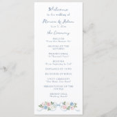 Pastellrosa, weiße und blaue Rosen & Band Programm (Vorderseite)