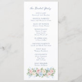 Pastellrosa, weiße und blaue Rosen & Band Programm (Rückseite)