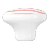Pastellrosa Weiße Wasserfarben Streifen Keramikknauf (Seitenansicht)
