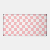 Pastellrosa Weißes, einfaches Wavy-Checkerboard-Mu Schreibtischunterlage (Vorderseite)