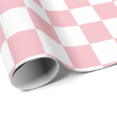Pastellrosa, weißes Karo Prüfpappmuster Geschenkpapier (Rolleneckpunkt)