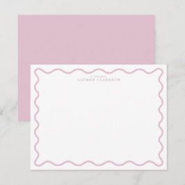 Pastellrosa wellige Rand-Notizkarte Einladung