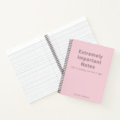 Pastellrosa Wichtige Hinweise Einfache Texte Notizblock (Innenseite)