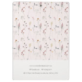 Pastellrosa Wildblume Aquarellfarben Wappen Monogr Klemmbrett (Rückseite)