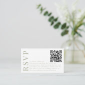 Pastellrosa Wildblume Hochzeit RSVP QR-Code-Karten Begleitkarte (Stehend Vorderseite)