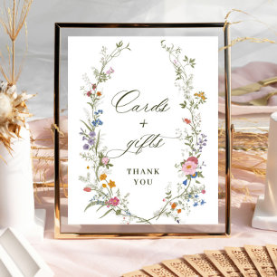 Pastellrosa Wildblume Karten und Geschenke Poster