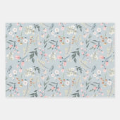 Pastellrosa Wildblume Wasserfarbe Geschenkpapier Set (Vorderseite 2)