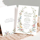 Pastellrosa Wildblumen Brautparty Einladung