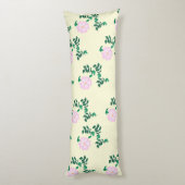 Pastellrosa Wilde Rose Blume Seitenschläferkissen (Rückseite (Vertikal))