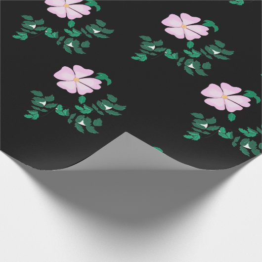 Pastellrosa Wilde Rose Geschenkpapier (Ecke)