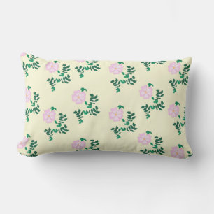 Pastellrosa Wilde Rosenblüten Muster Lendenkissen