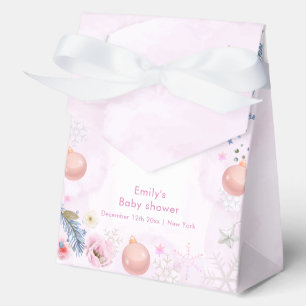 Pastellrosa Winter-Schneeflocken-Blumen-Baby-Party Geschenkschachtel