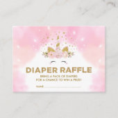 Pastellrosa Wolken Magische Einhorn-Windeln-Windel Begleitkarte (Vorderseite)