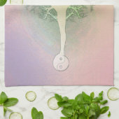 Pastellrosa-Yoga-Baum Handtuch (Gefaltet)